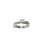 ANELLO ORO BIANCO SOLITARIO CON DIAMANTE KT 0.20 GVS1