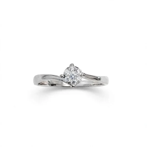 ANELLO ORO BIANCO CON DIAM MAGIC  DONNA ORO KT 0.15 TOT.  GVS1