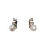 ORECCHINI ORO BIANCO CON PERLE E DIAMANTI KT 0.04 H KIARA