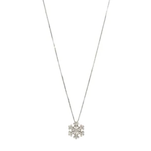 COLLANA ORO BIANCO FIOCCO DI NEVE CON DIAMANTI SALVINI KT 0.16 F/G VS COMPLETO DI CERTIFICATO DI GARANZIA IGI