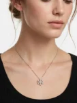 COLLANA ORO BIANCO FIOCCO DI NEVE CON DIAMANTI SALVINI KT 0.16 F/G VS COMPLETO DI CERTIFICATO DI GARANZIA IGI