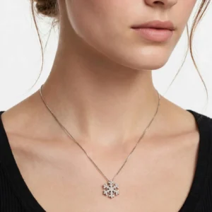 collana oro bianco fiocco di neve con diamanti salvini kt 0.16 f/g vs