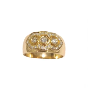 ANELLO ORO GIALLO FASCIA CON DIAMANTI COMPLETO DI CERTIFICATO DI GARANZIA IGI