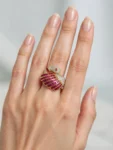 ANELLO DUE ORI CIGNO CON DIAMANTI COMPLETO DI CERTIFICATO DI GARANZIA IGI