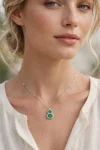 COLLANA ORO BIANCO CON DIAMANTI E SMAERALDI KT SMERALDI COMPLETO DI CERTIFICATO IGI