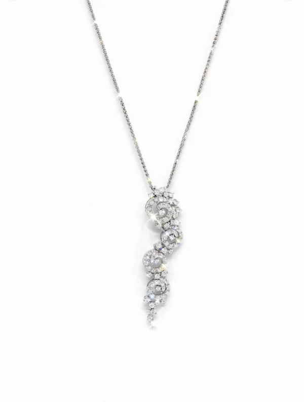 COLLANA ORO BIANCO CON DIAMANTI RECARLO
