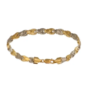 BRACCIALE DUE ORI LUC SAT MAGLIA PIATTA