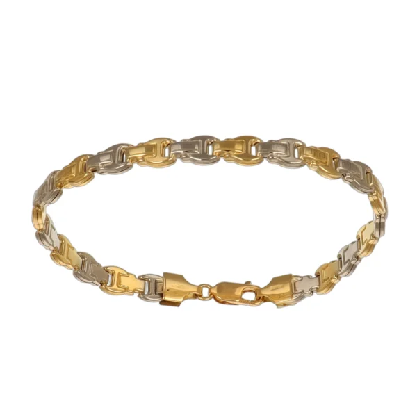 BRACCIALE DUE ORI LUC SAT MAGLIA PIATTA