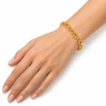 BRACCIALE ORO GIALLO CATENA LUCIDO LAVORATA