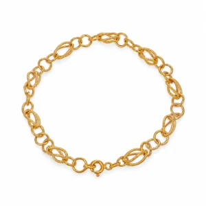 BRACCIALE ORO GIALLO CATENA LUCIDO LAVORATA