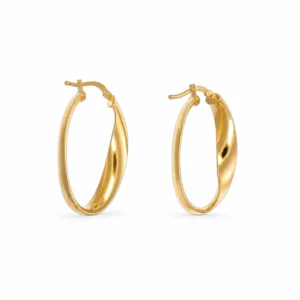 ORECCHINI ORO GIALLO CERCHI ONDA