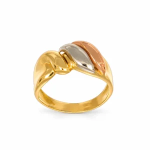 ANELLO TRE ORI FASCIA LUCIDO SATINATO