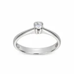 ANELLO ORO BIANCO SOLITARIO CON DIAMANTE KT 0.10