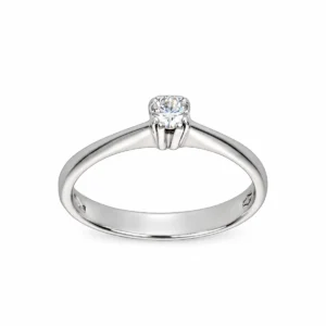 ANELLO ORO BIANCO SOLITARIO CON DIAMANTE KT 0.10