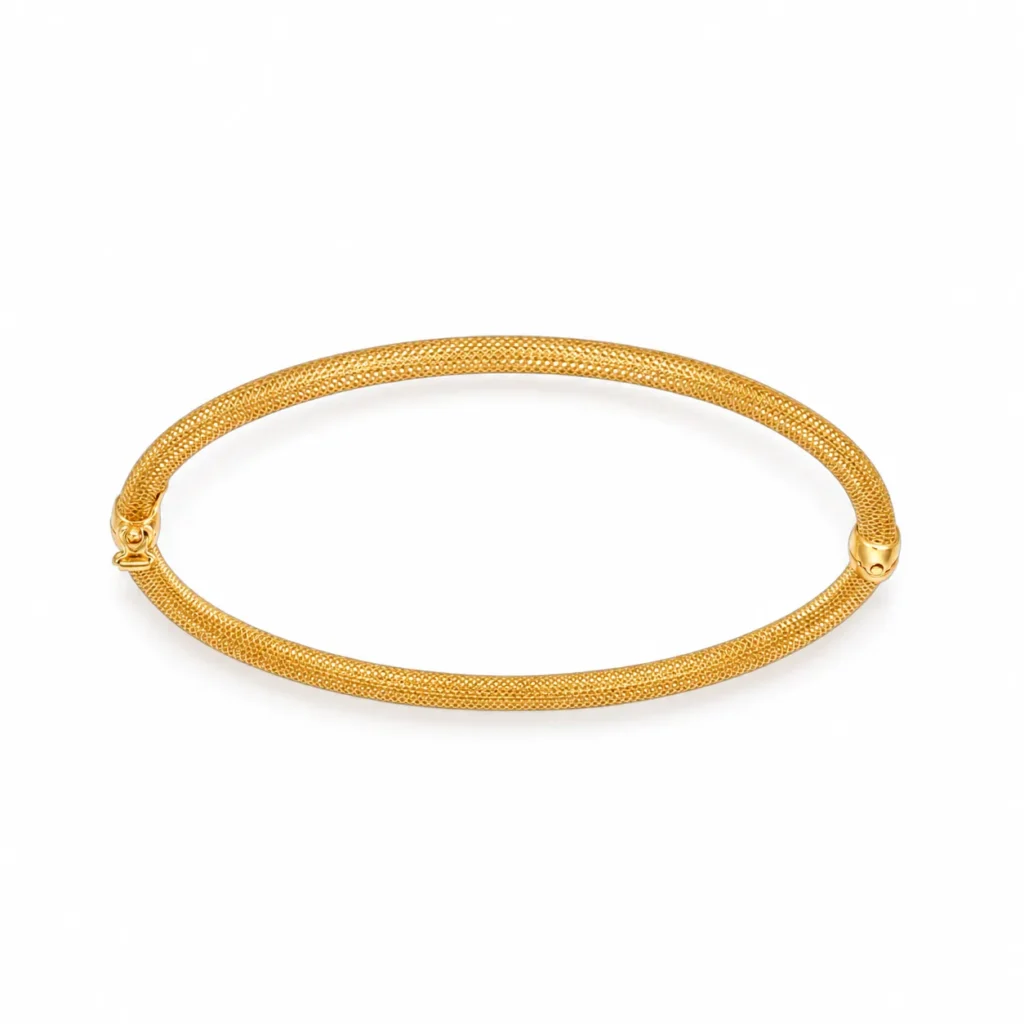 Bracciale oro giallo rigido luc satinato, oro 18 kt