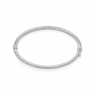 BRACCIALE ORO BIANCO RIGIDO LUC SATINATO