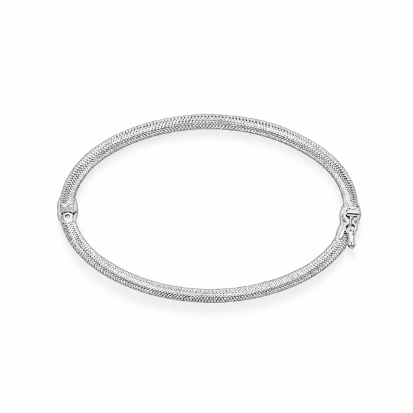 BRACCIALE ORO BIANCO RIGIDO LUC SATINATO