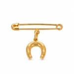 SPILLA ORO GIALLO CON FERRO DI CAVALLO
