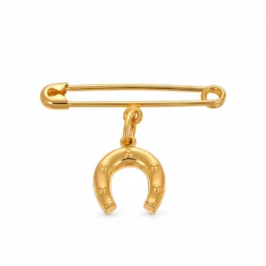 SPILLA ORO GIALLO CON FERRO DI CAVALLO