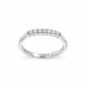 ANELLO ORO BIANCO RIVIERA CON DIAMANTI COMETE KT 0.07 G VS1