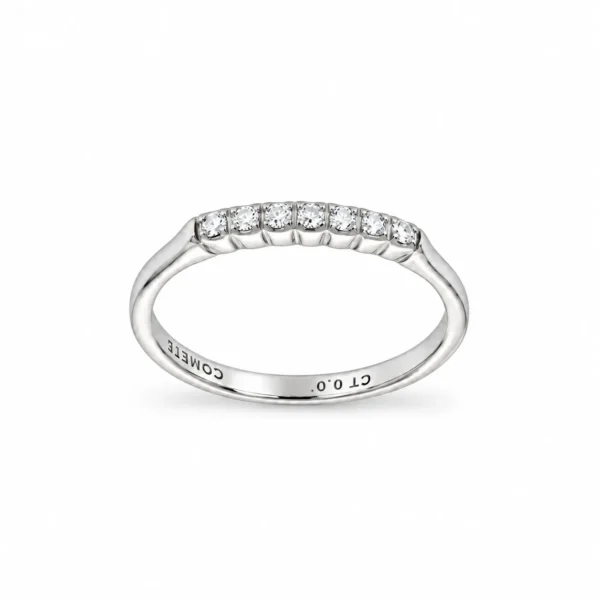 ANELLO ORO BIANCO RIVIERA CON DIAMANTI COMETE KT 0.07 G VS1