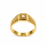 ANELLO ORO GIALLO CON ZIRCONE UOMO