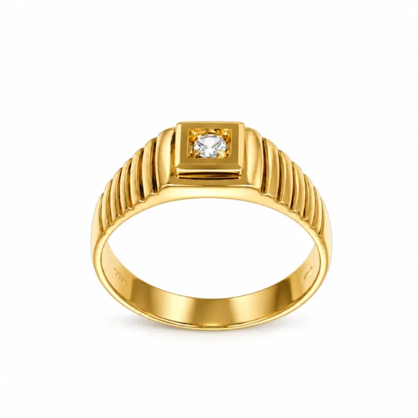 ANELLO ORO GIALLO CON ZIRCONE UOMO