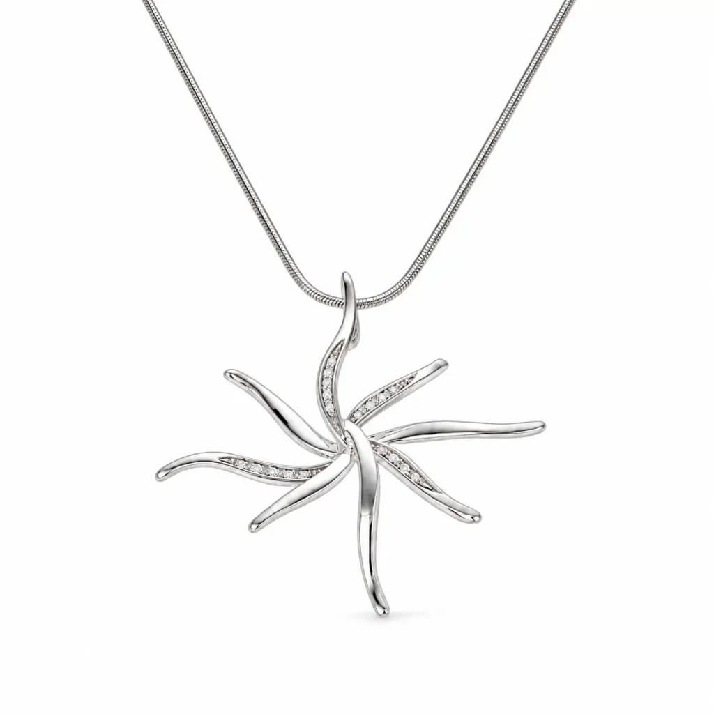 Collana oro bianco con diamanti KT 0.15 G VS1, oro 18 kt