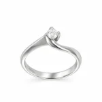 ANELLO ORO BIANCO SOLITARIO CON DIAM KT 0.13 GVS1
