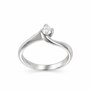 ANELLO ORO BIANCO SOLITARIO CON DIAM KT 0.13 GVS1