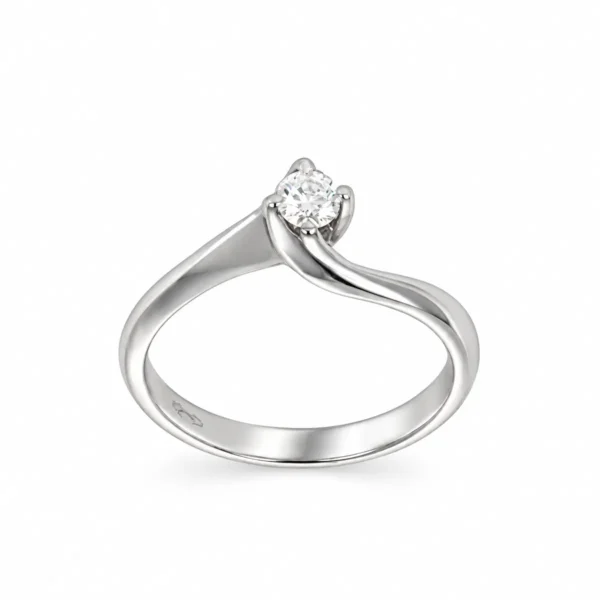 ANELLO ORO BIANCO SOLITARIO CON DIAM KT 0.13 GVS1