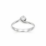 ANELLO ORO BIANCO SOLITARIO CON DIAMANTE KT 0.18 GVS1