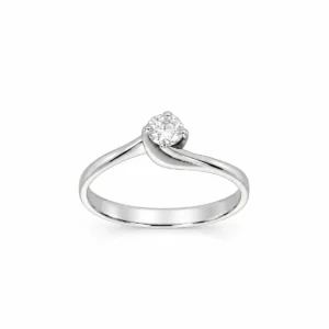 ANELLO ORO BIANCO SOLITARIO CON DIAMANTE KT 0.18 GVS1