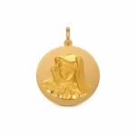 CIONDOLO ORO GIALLO MEDAGLIA CON MADONNA
