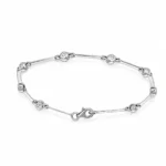 BRACCIALE ORO BIANCO FASCETTE SEMIRIGIDO CON DIAMANTI KT 0.01X8