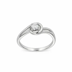 ANELLO ORO BIANCO CON DIAMANTE GIORGIO VISCONTI KT 0.03