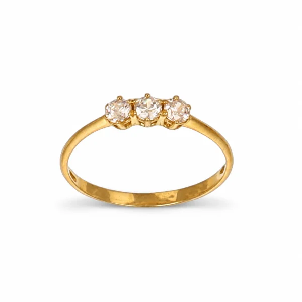 ANELLO ORO GIALLO TRILOGY CON ZIRCONI