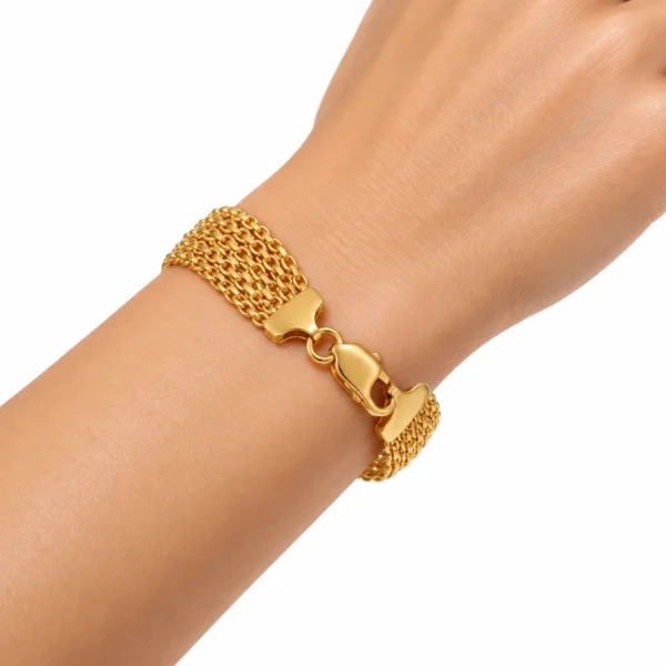 BRACCIALE ORO GIALLO SEMIRIGIDO RETE