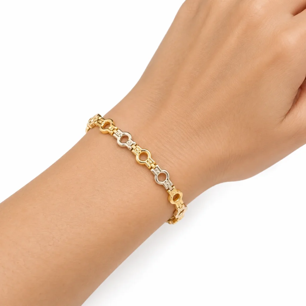 bracciale semirigido due ori 18 kt