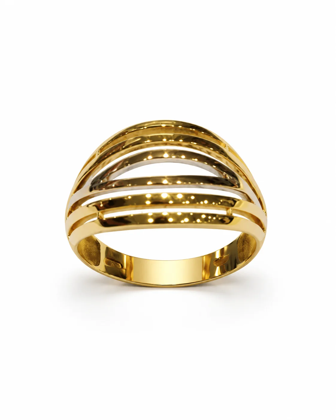 Anello due ori, oro 18 kt