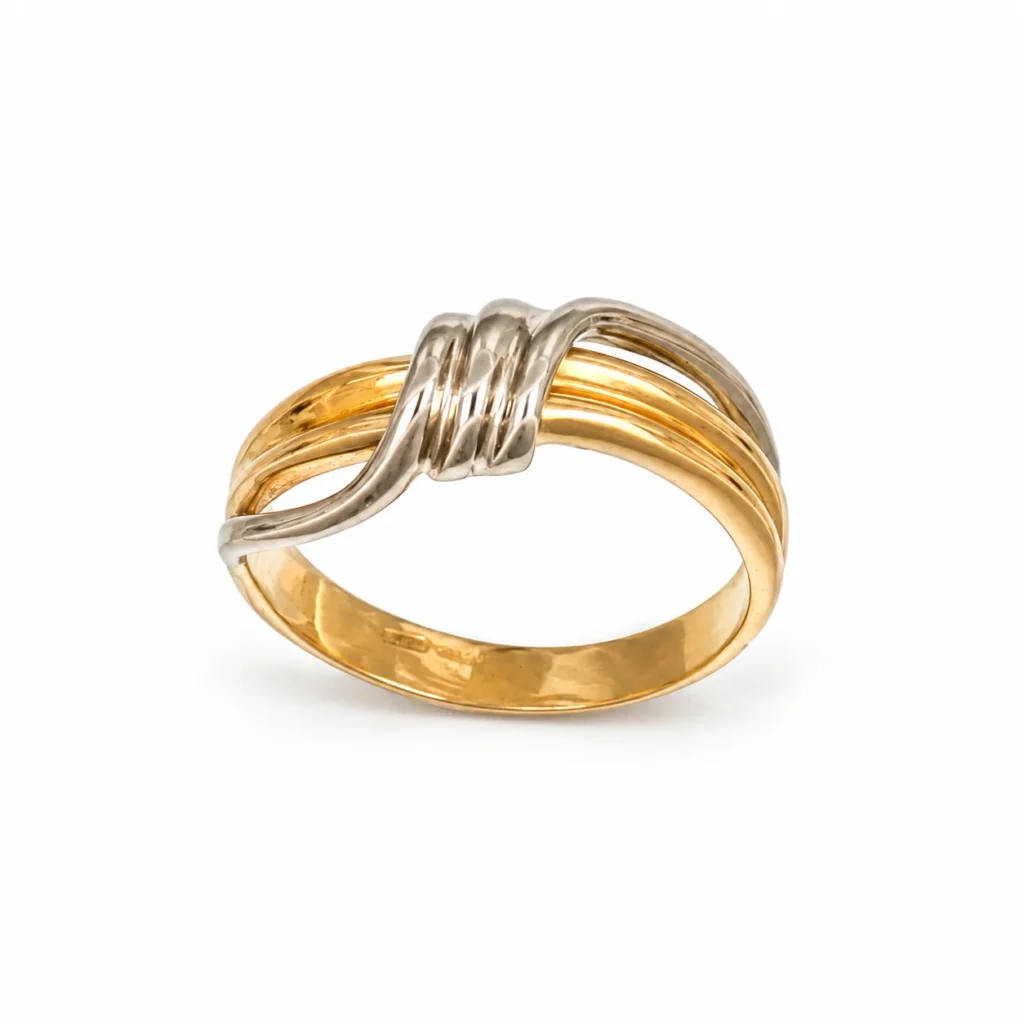 Anello due ori nodo, oro 18 kt