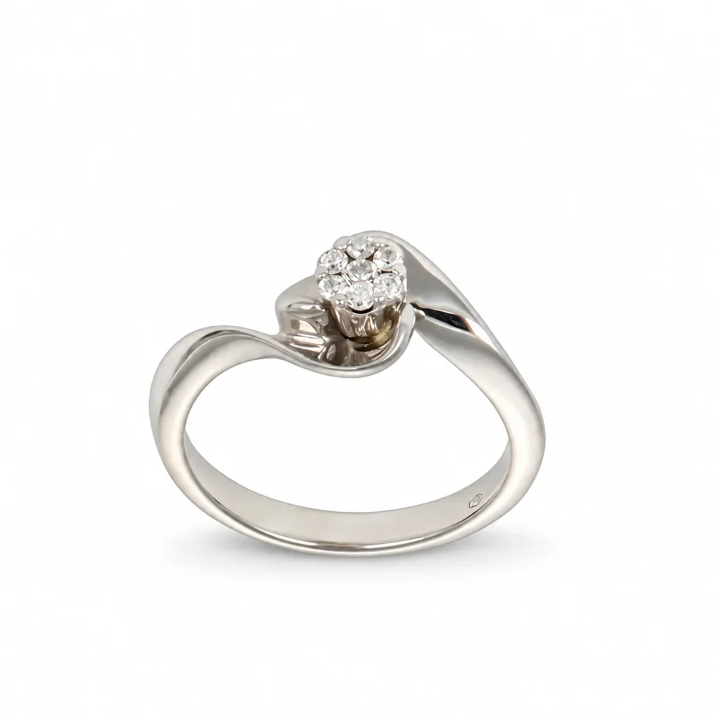 Anello oro bianco con diamanti Donna Oro KT 0.15 GVS1, oro 18 kt