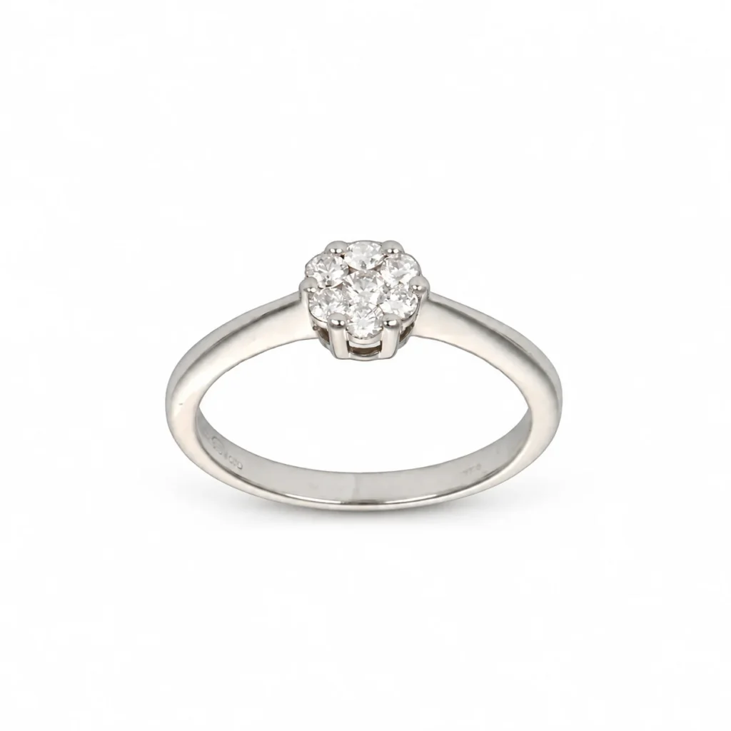 Anello oro bianco con diamanti Magic KT 0.21 tot, oro 18 kt