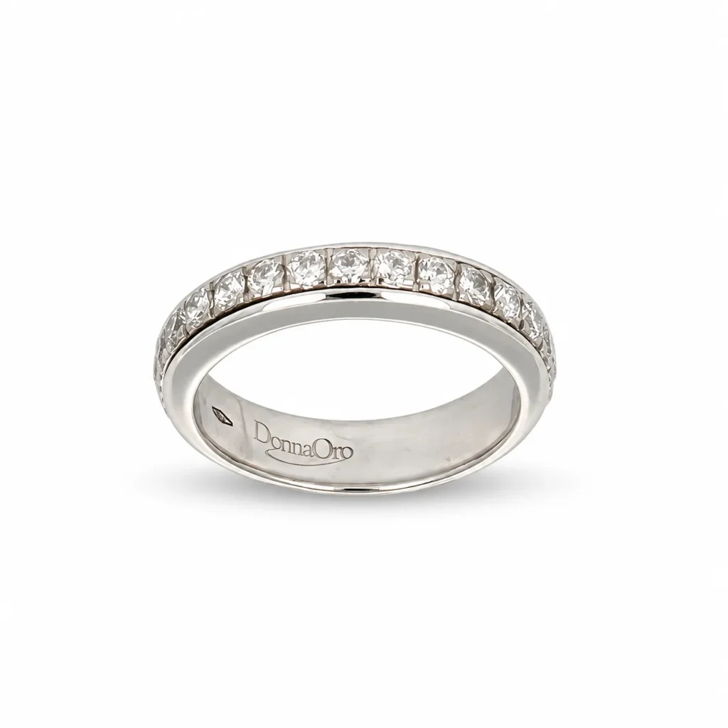 Anello eternelle in oro bianco 18 kt con fila continua di diamanti