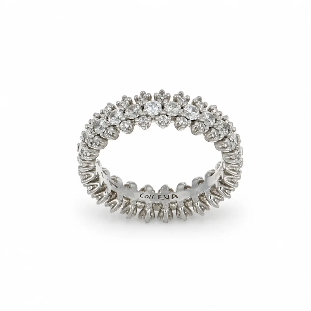 Anello oro bianco eterne con zirconi bianchi Fantin