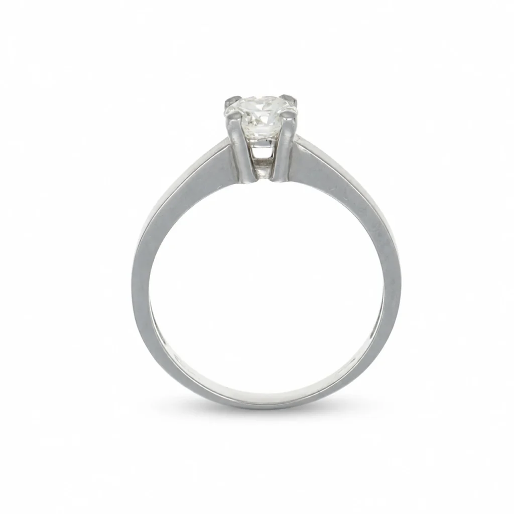 Anello oro bianco solitario con diamante
