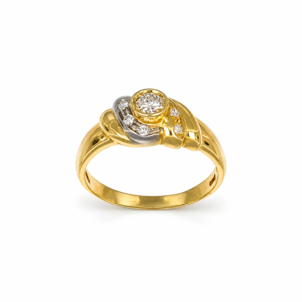 Anello oro giallo con diamanti KT 0.18 GVS1 KT 0.02X6 GVS1, oro 18 kt