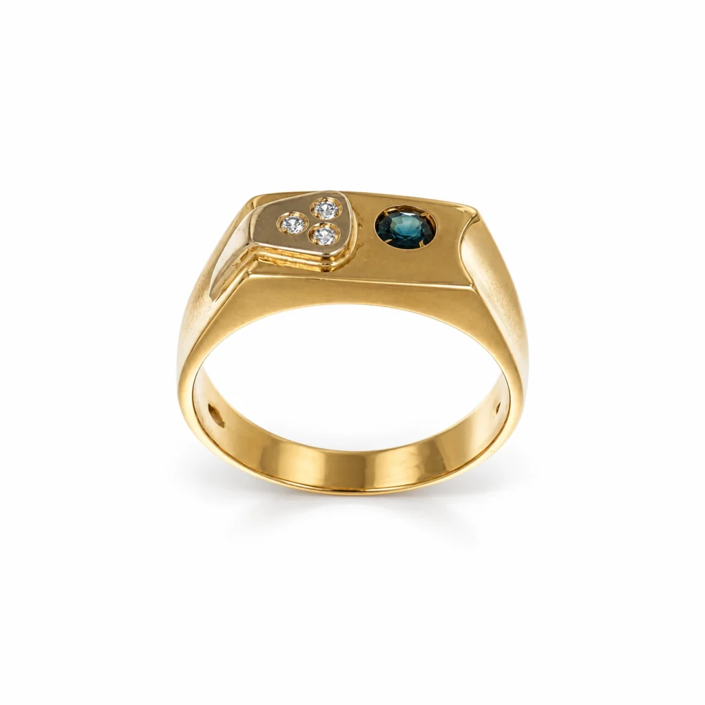 Anello oro giallo con zirconi, oro 18 kt