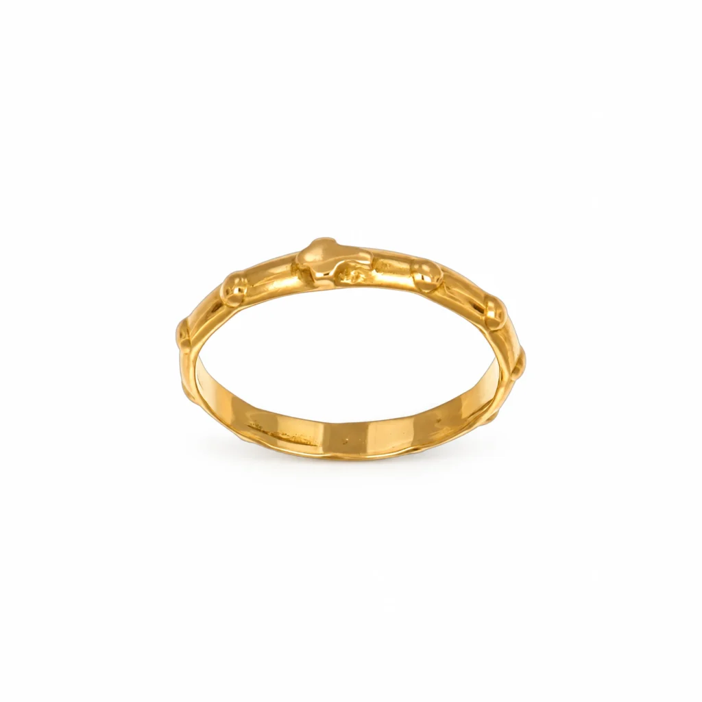 Anello oro giallo rosario, oro 18 kt