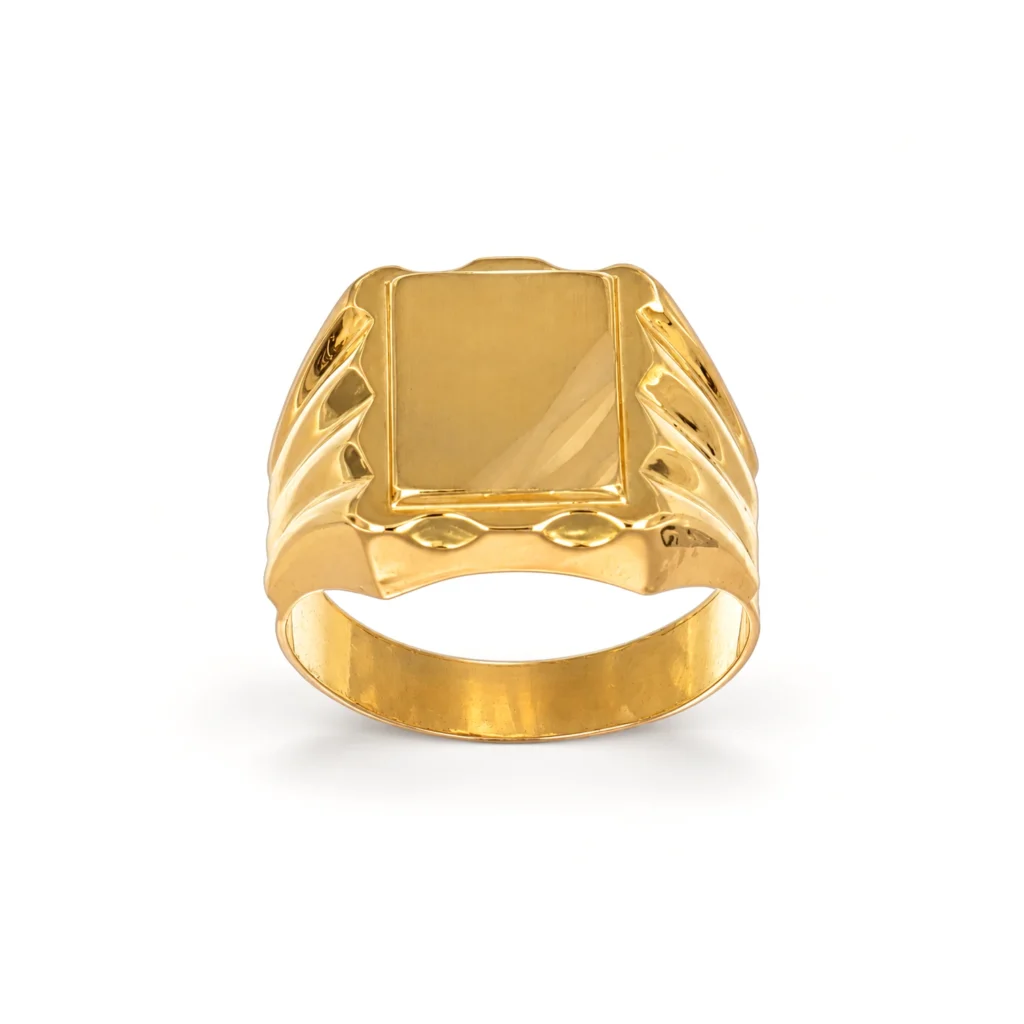 Anello oro giallo uomo lucido satinato, oro 18 kt